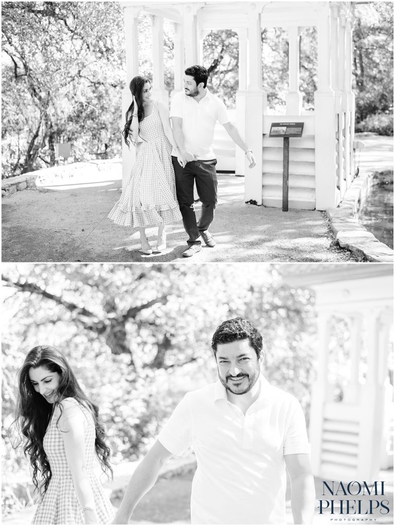 the couple being playful while being photographed by the Austin Texas Photographer.