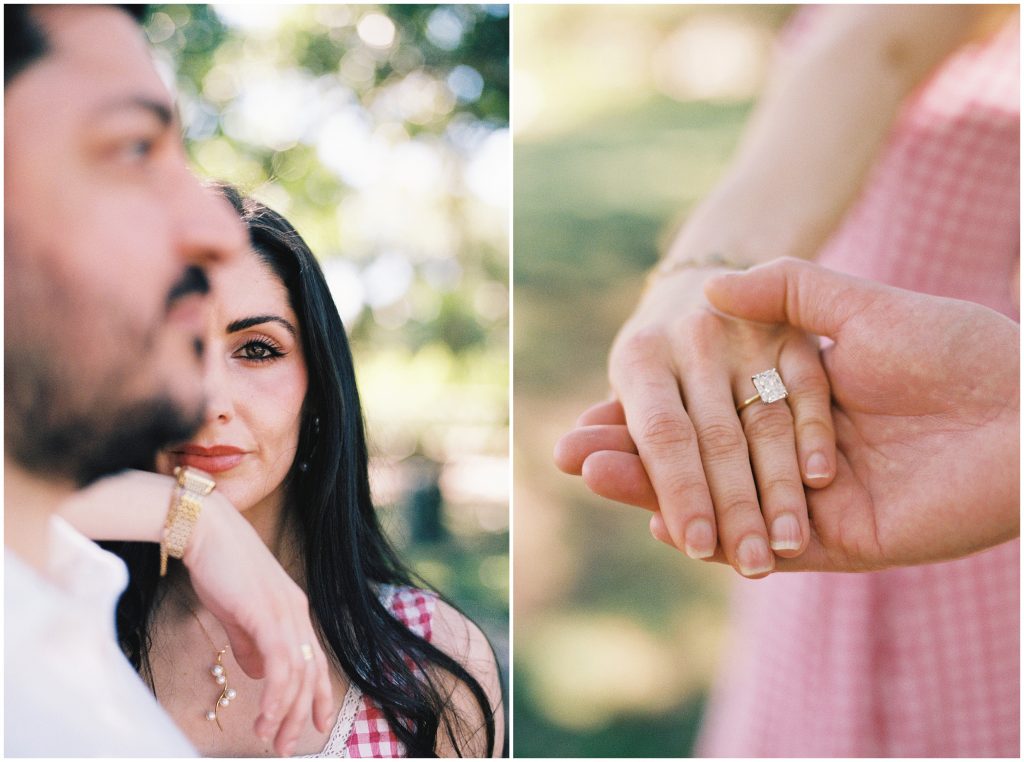 Film shots of the couple at zilker botanical garden in Austin, texas