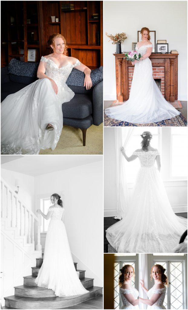 Bride in a lace gown at the Grand Lady, one of the Best Austin Wedding Venues