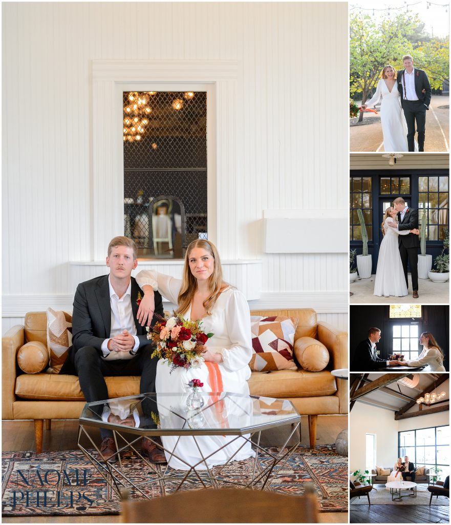 Bride and groom portraits at Springdale Station