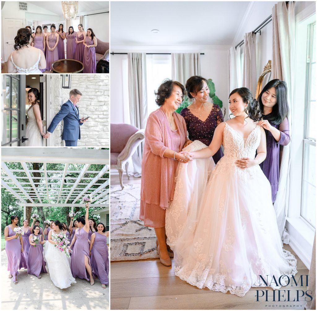 The bride getting ready at the Addison Grove, one of the best Austin wedding venues.