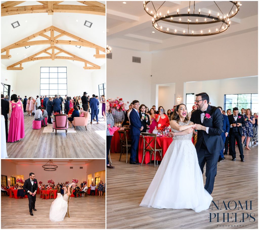 The bride and groom celebrating at the Arlo.