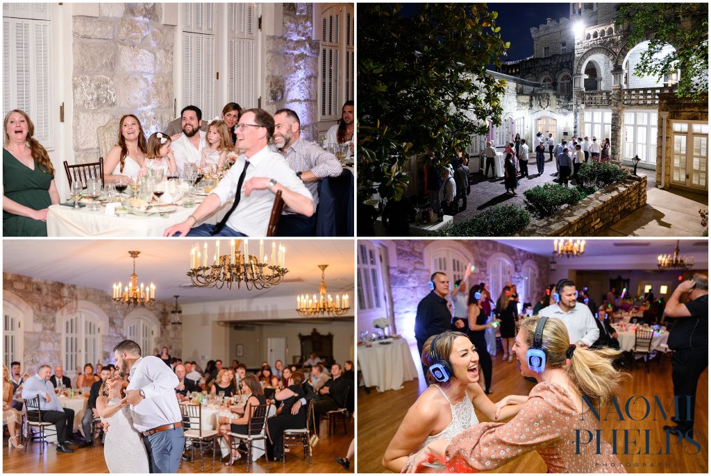 Reception pictures at Chateau Bellevue, one of the best Austin wedding venues.