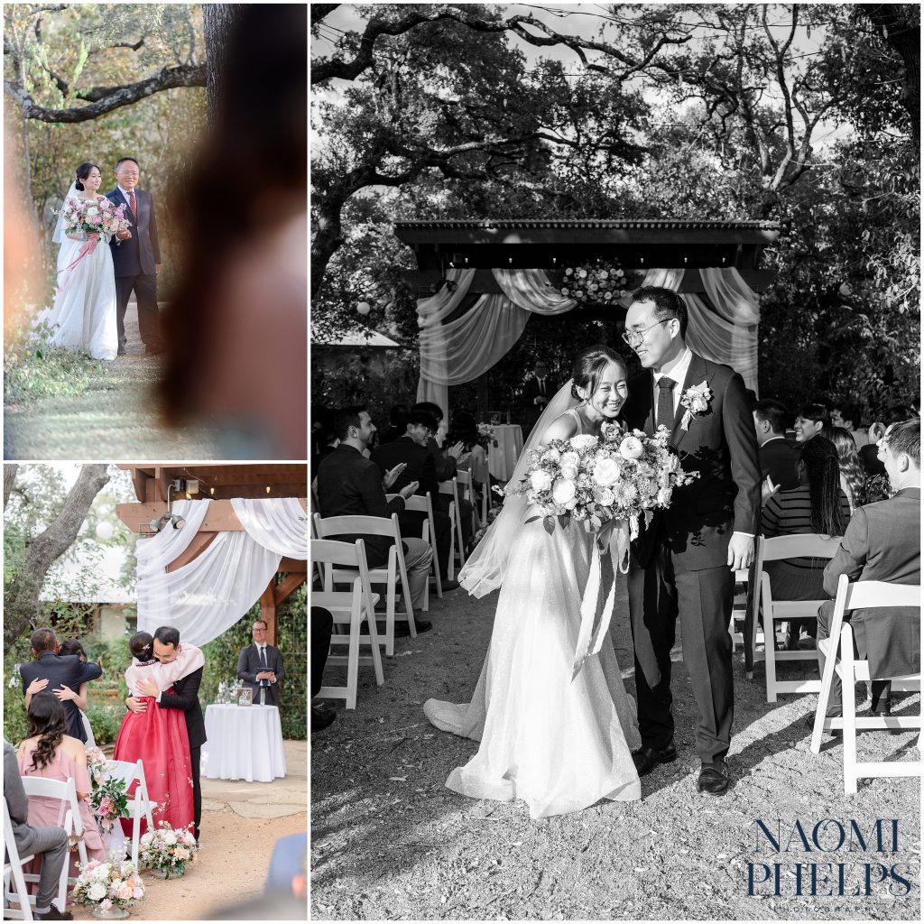 The wedding ceremony at Hudson Bend Ranch