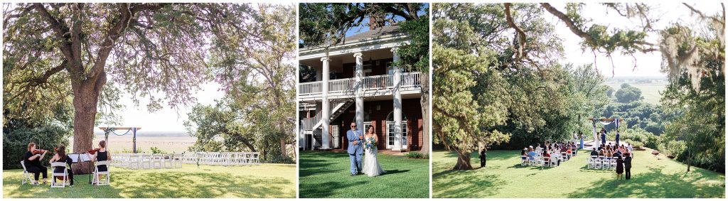 The shades of blue wedding ceremony at the Mansion at Colovista