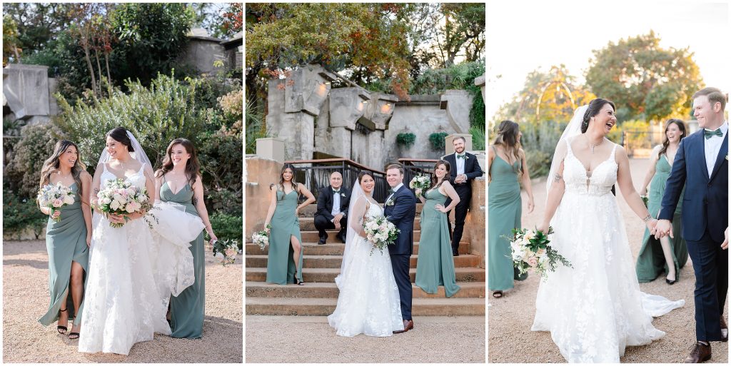 Wedding party at Villa Antonia, one of the best Austin wedding venues.