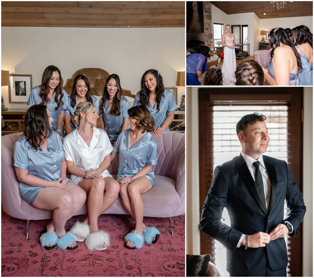 The bride and groom getting ready at Vineyards at Chappel Lodge 