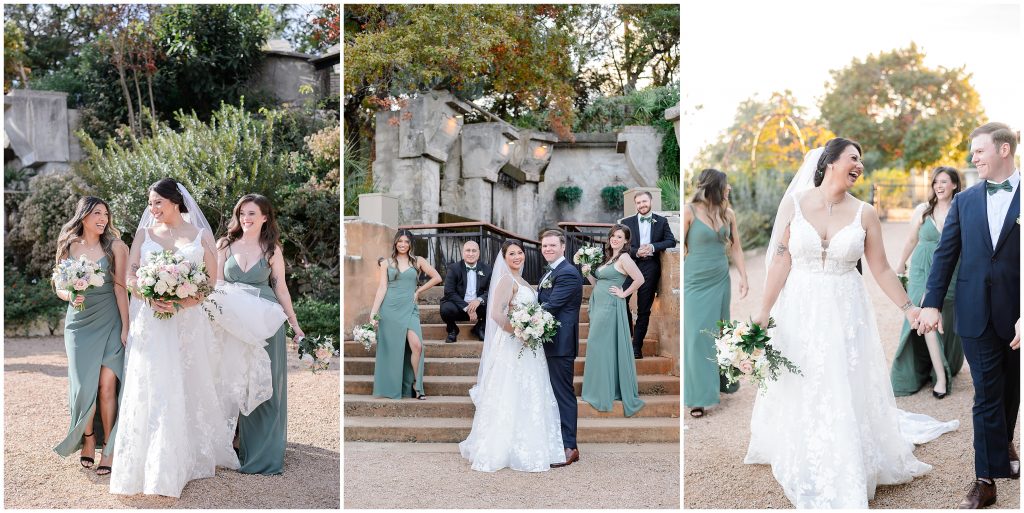 bridal party at one of the best Austin wedding venues Villa Antonia
