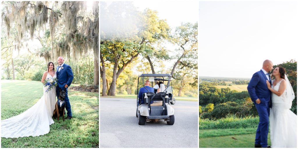 Taking the golf cart to the 18th hole at the Mansion at Colovista.