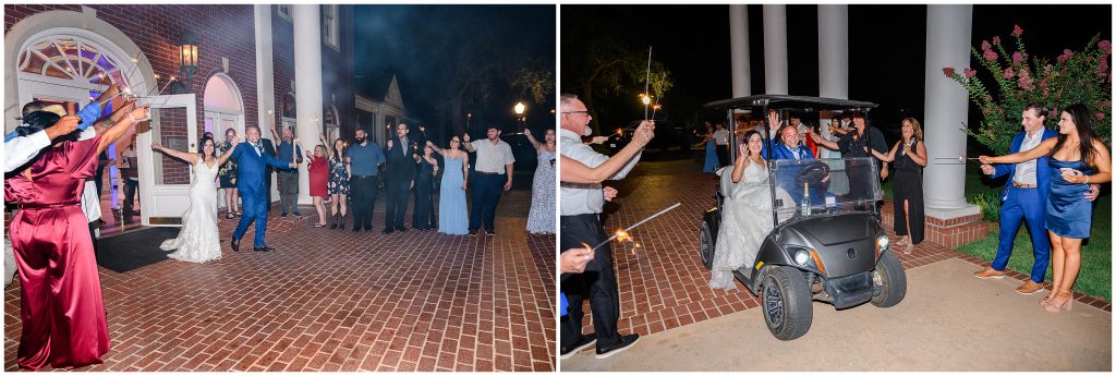 The bride and groom's grand exit at the Mansion at Colovista.