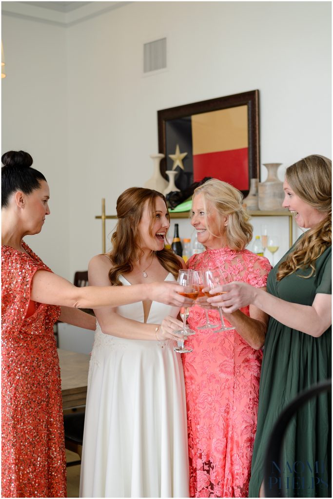 The women toasting at the Driskill hotel in Austin, Texas.