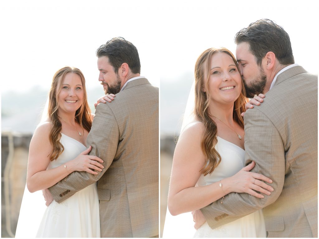 Close-ups of the bride and groom at their Downtown Austin wedding.