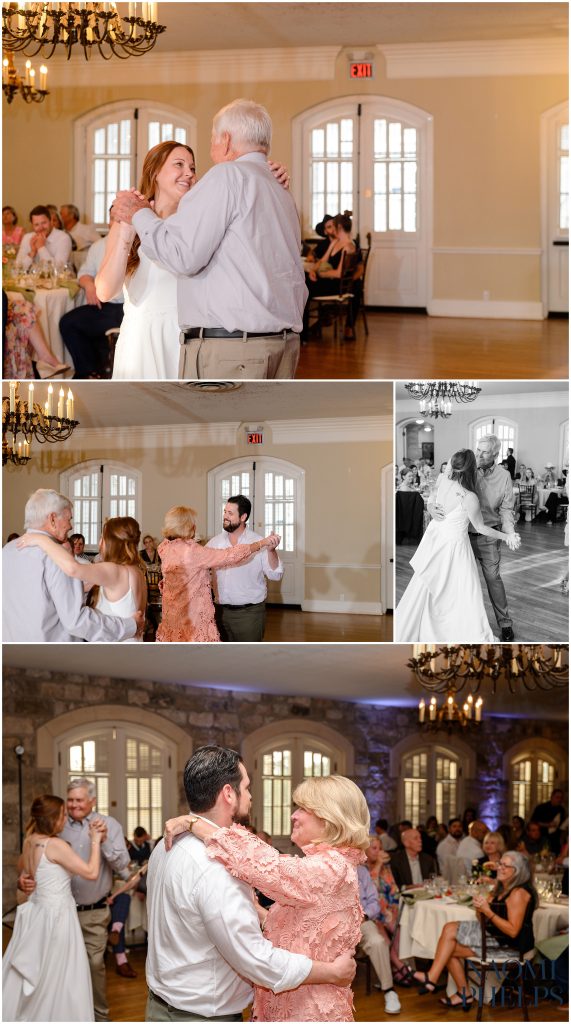 The father-daughter and mother-son dance at Chateau Bellevue.