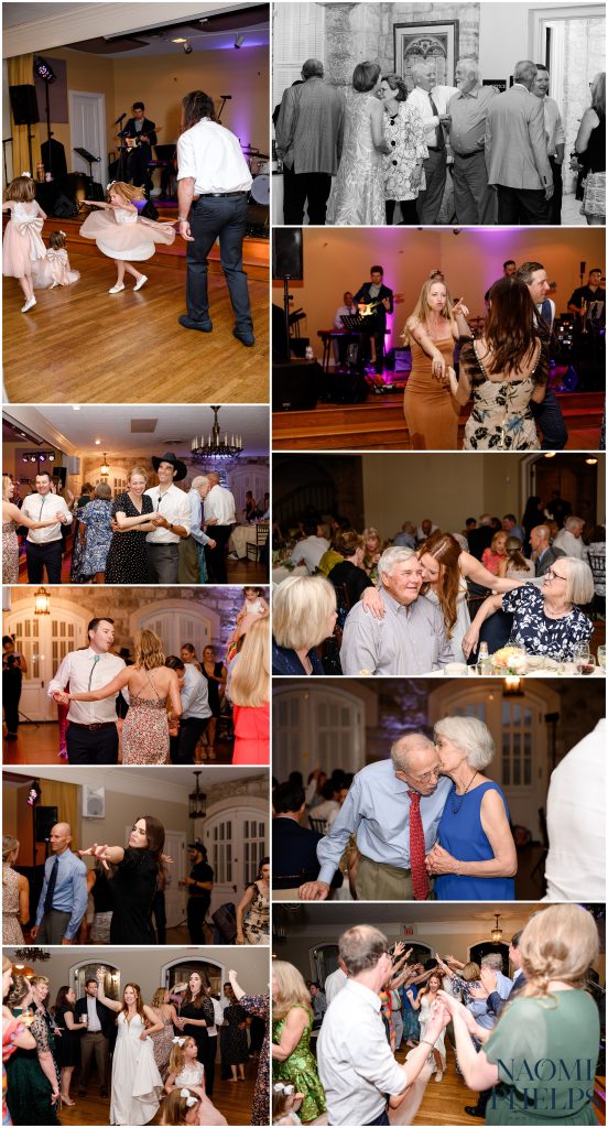 The guests dancing at the couples Downtown Austin wedding.