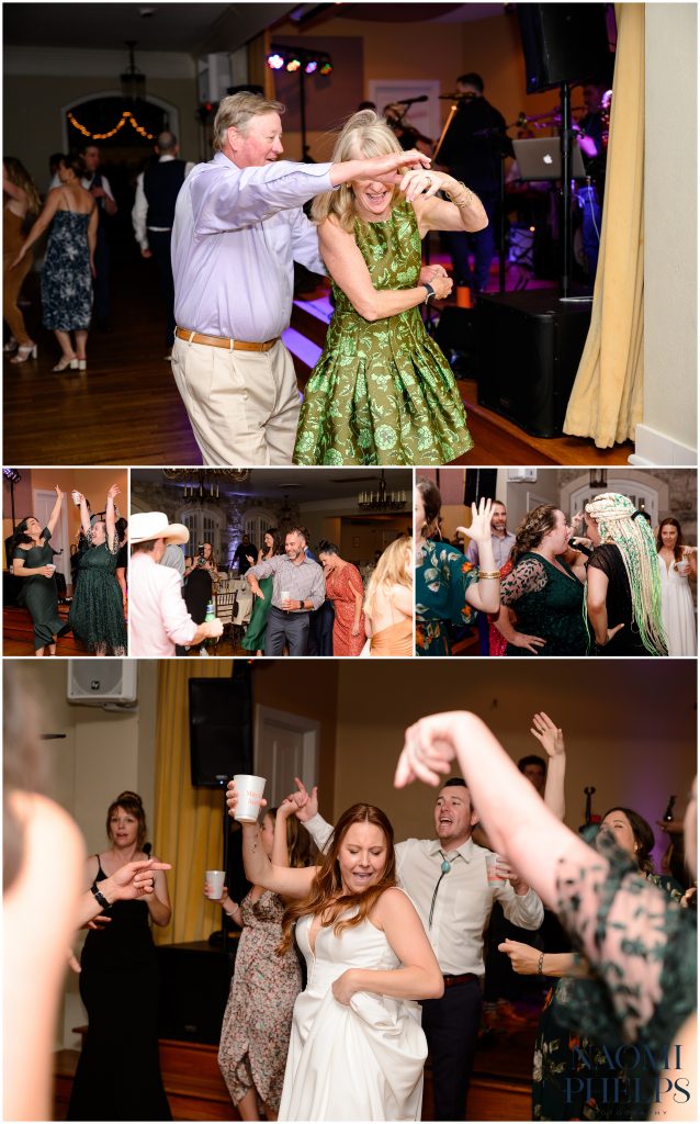 The wedding party had a blast on the dance floor at Chateau Bellevue.