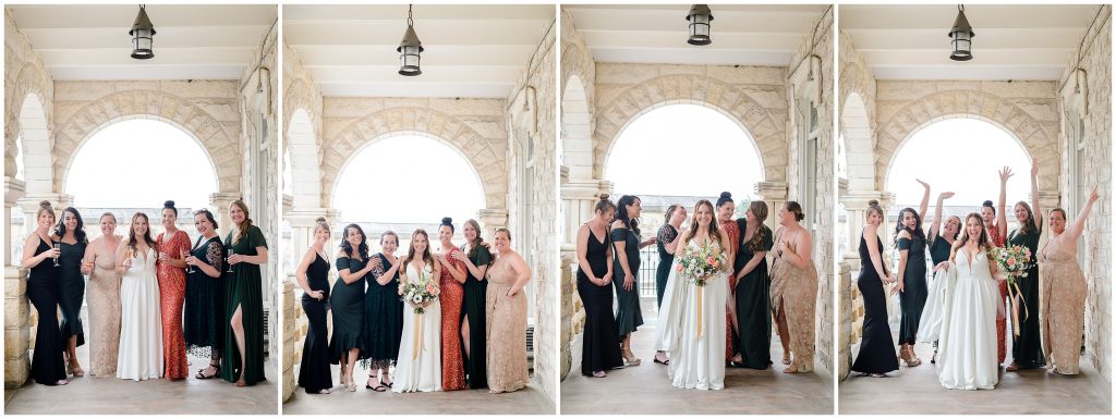 The girls under the awning at Chateau Bellevue in downtown Austin, TX.