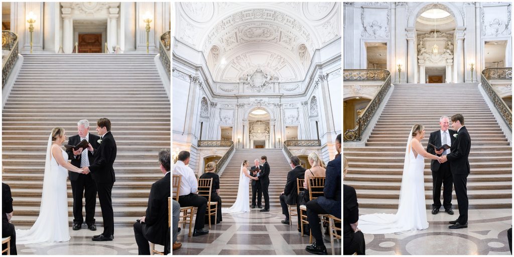 San Francisco City Hall wedding ceremony at the rotunda.