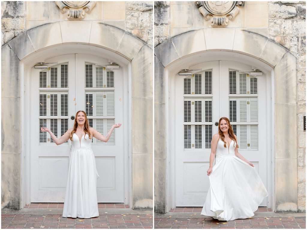 Bridal portraits after their Downtown Austin wedding ceremony.