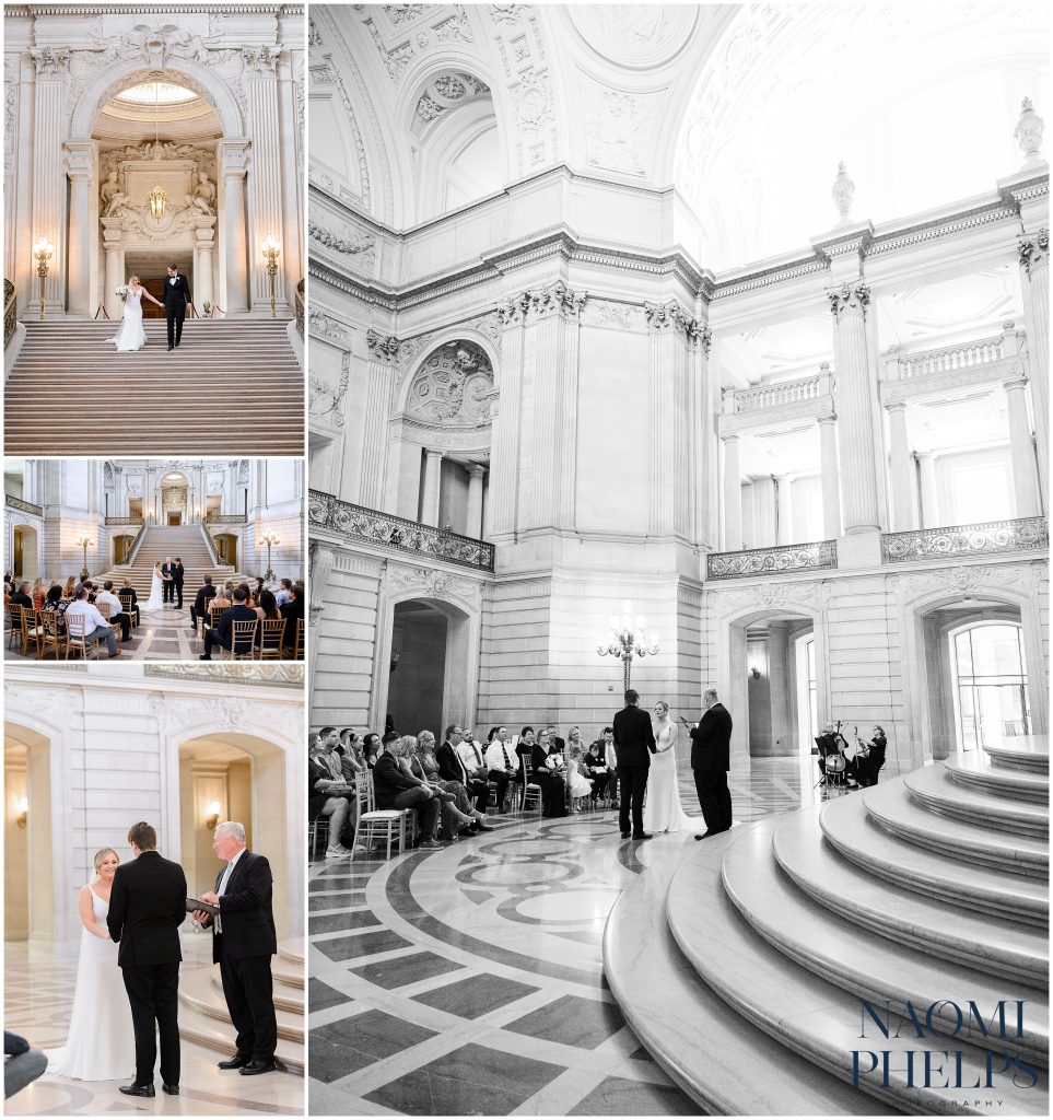 San Francisco City Hall wedding ceremony at the rotunda.