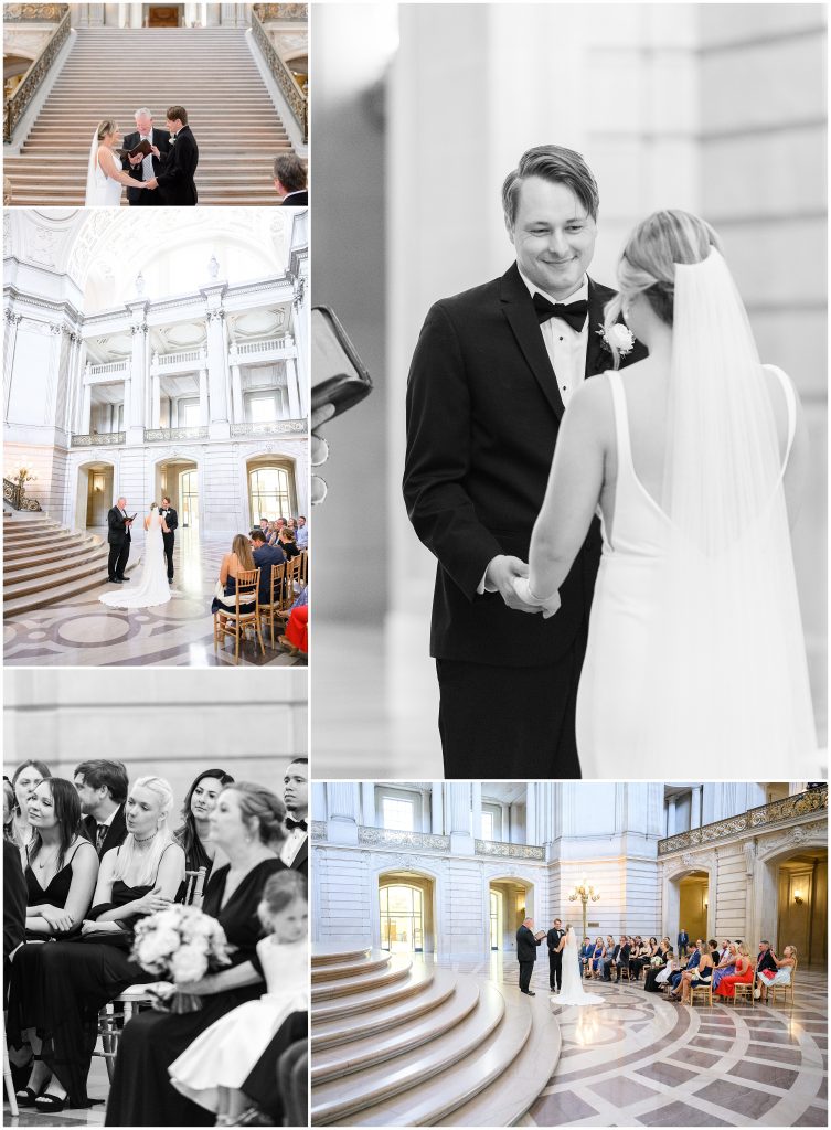 San Francisco City Hall wedding ceremony at the rotunda.