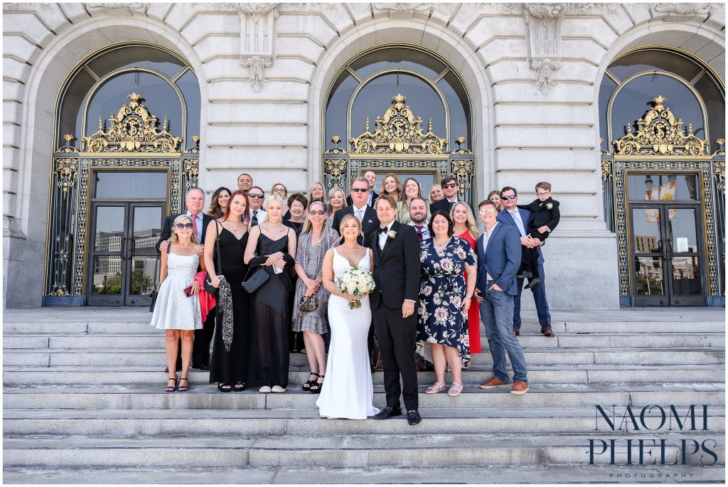 Family pictures outside of San Francisco city hall.