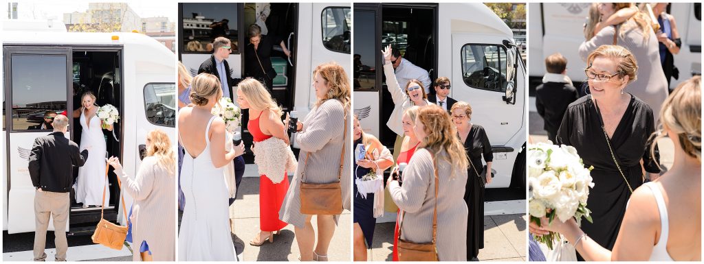 The wedding party heading to the Waterfront restaurant in San Francisco