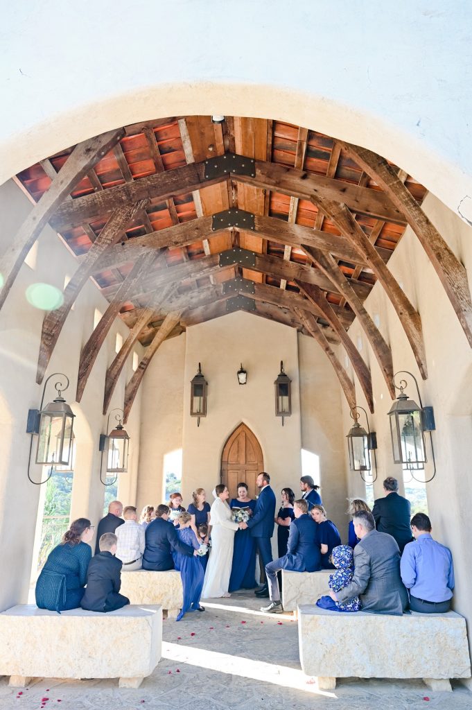 Intimate ceremony at Chapel Dulcinea, one of my favorite small wedding venue in Austin TX.