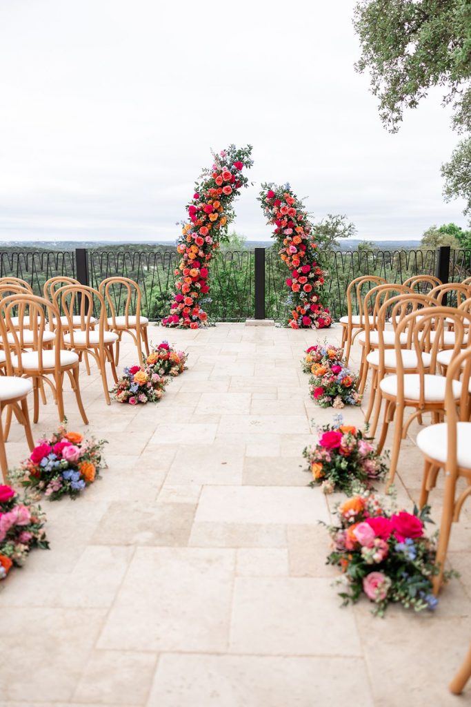 Wedding ceremony site at Villa Antonia near Austin, TX.