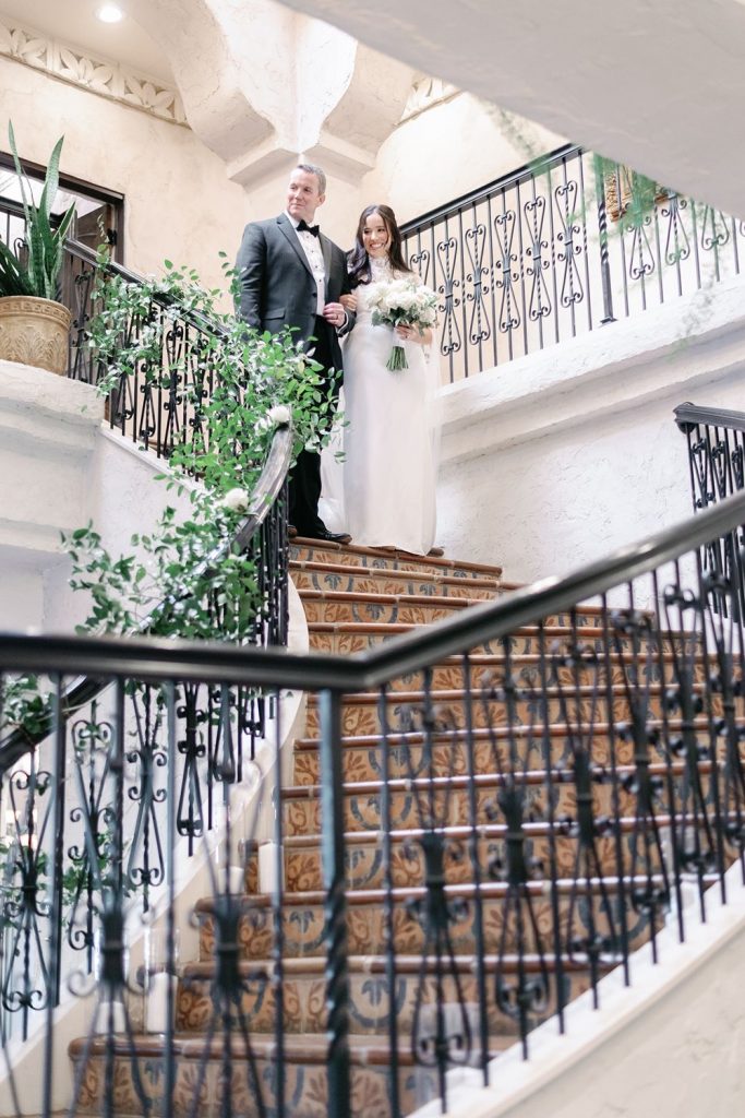 Grand staircase at Villa Antonia wedding venue.