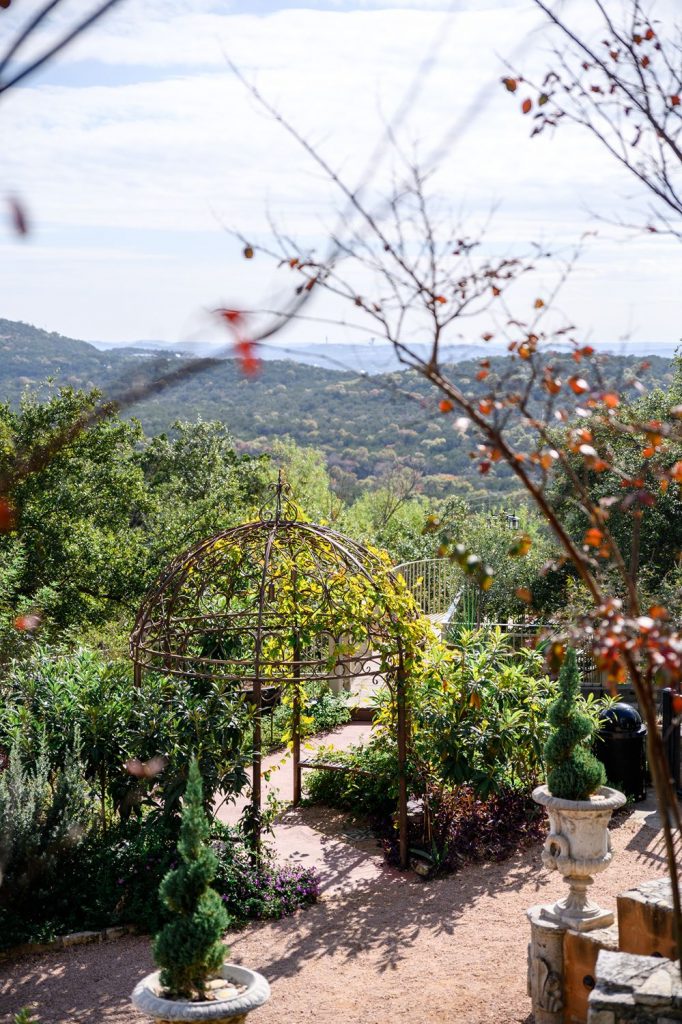 Gardens at Villa Antonia wedding venue in Jonestown, TX.