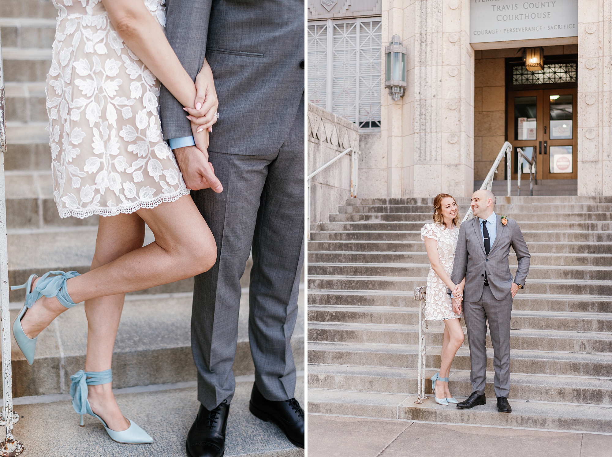Downtown Travis County courthouse wedding elopement