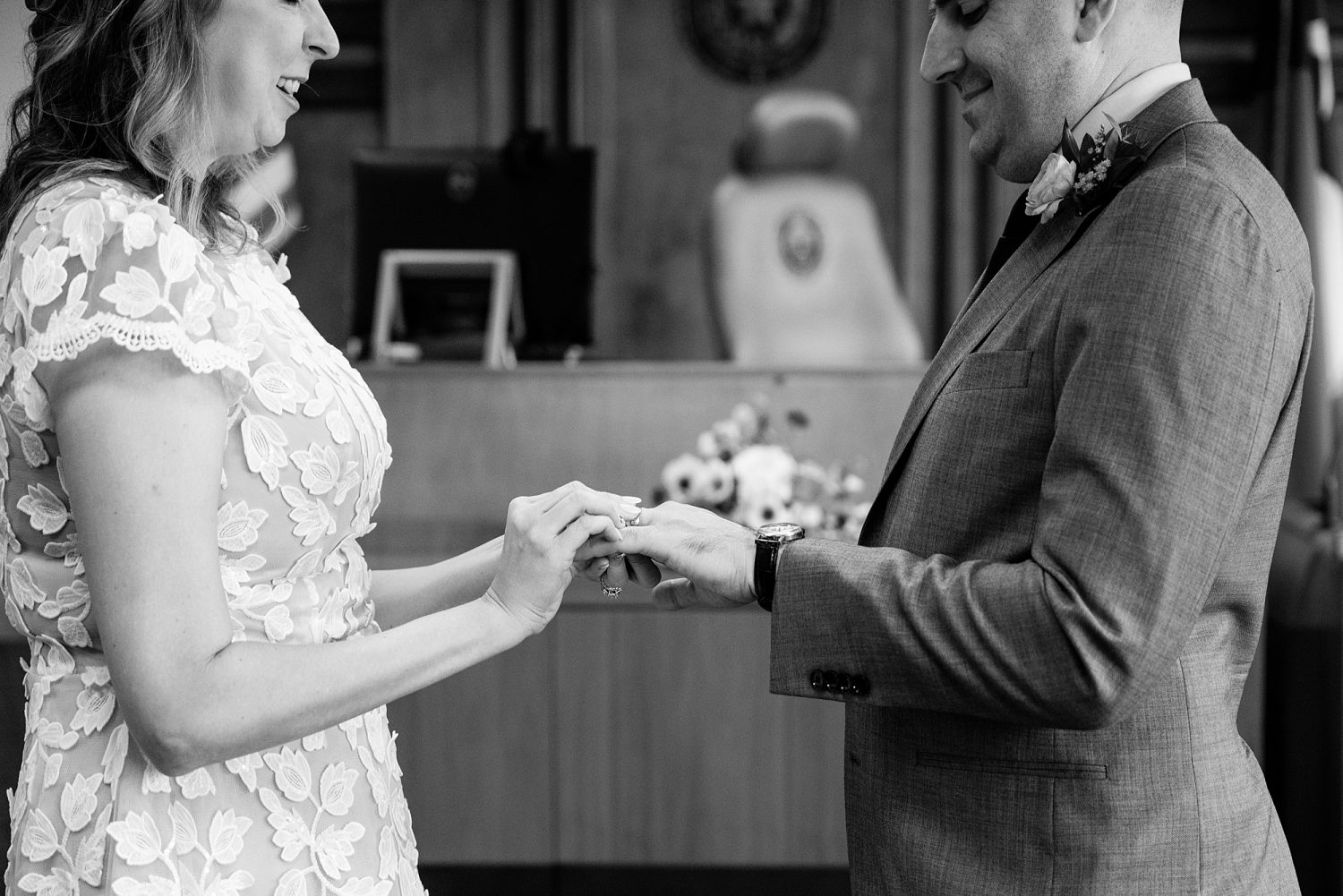 Elopement ceremony at Travis County Courthouse 