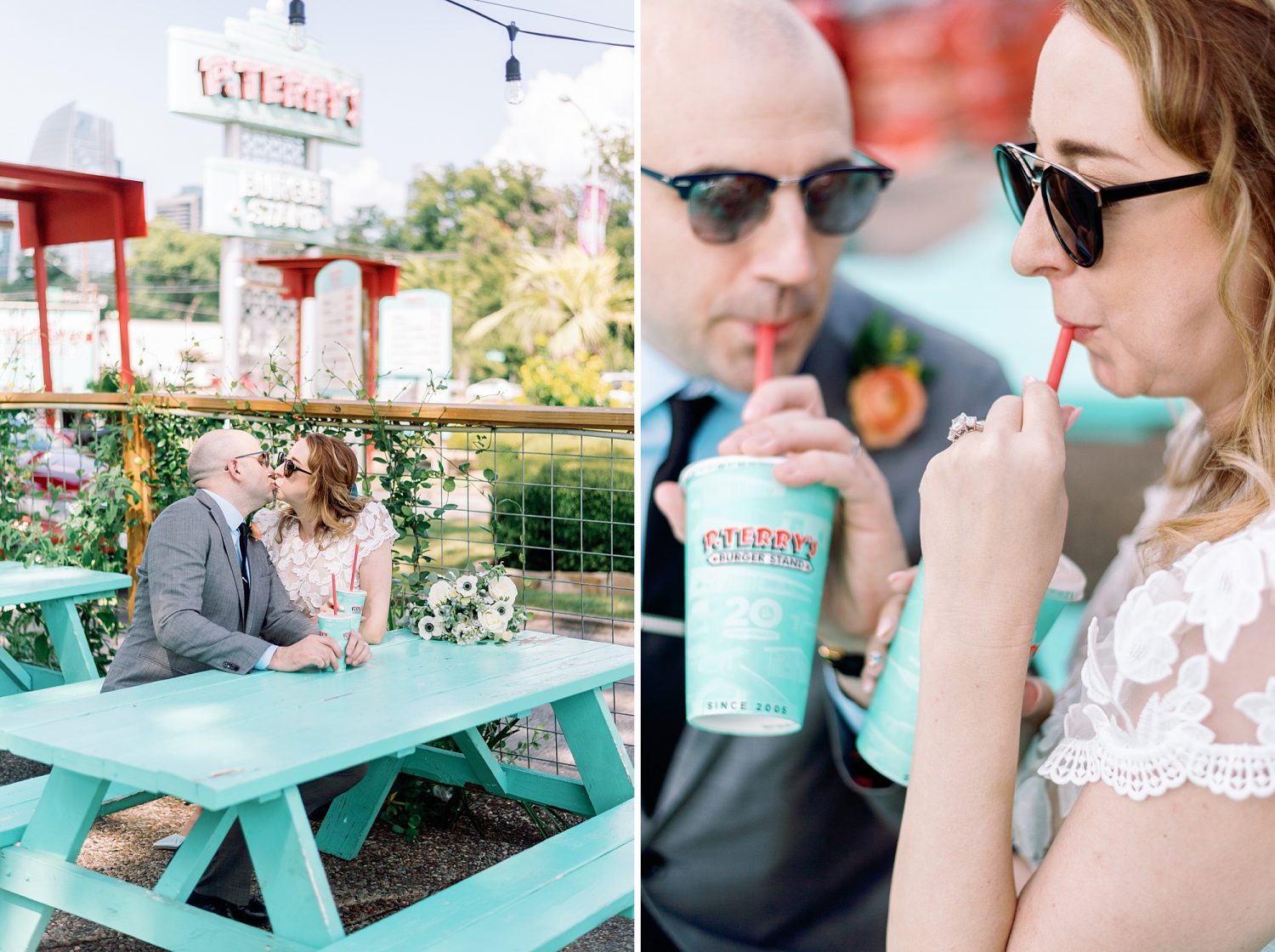 Engagement photos at P.Terry's Burger Stand in Austin, Texas