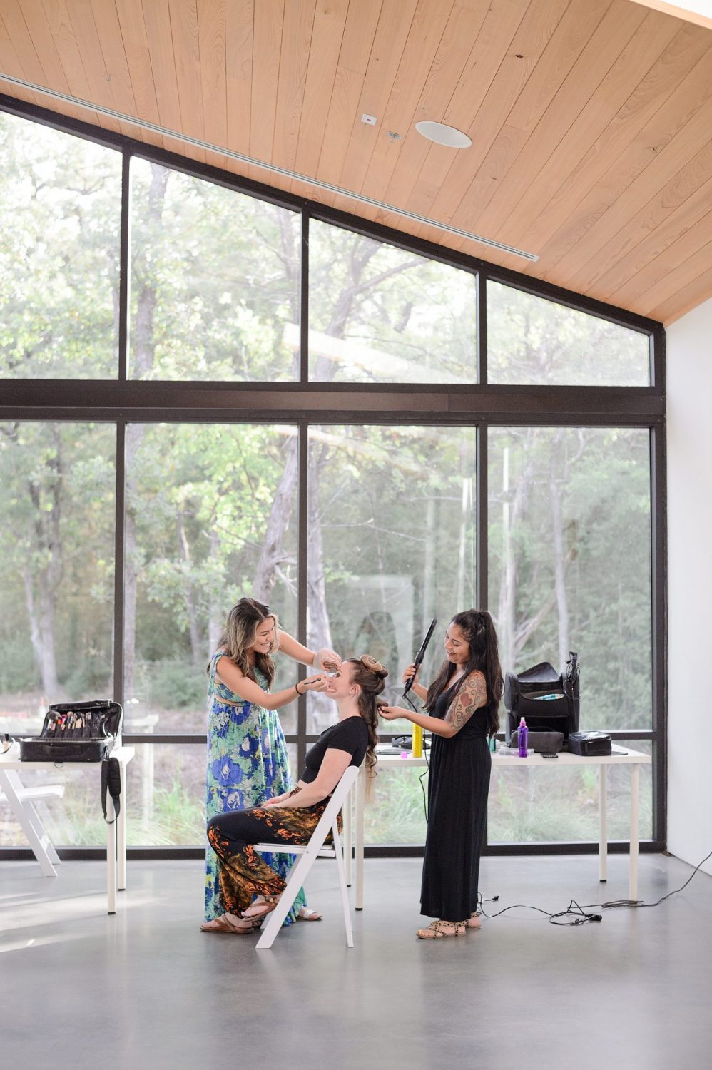 Naomi Phelps Photography hair and makeup team prepping for boudoir photos